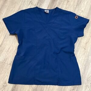 Medline Performax Women's Small Scrub Top Prosser‎ Memorial Health Blue